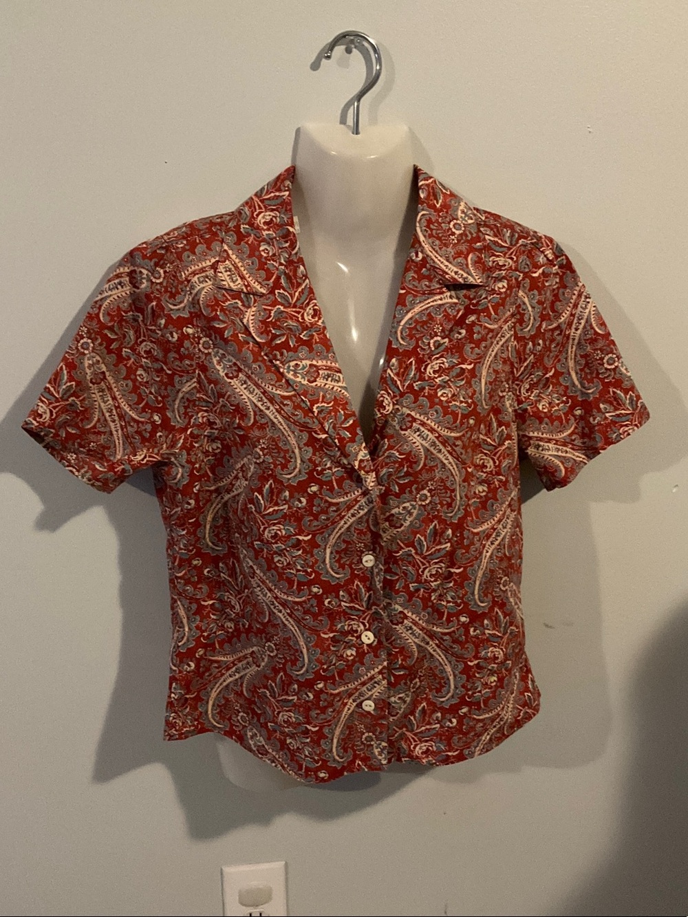 Rugby Ralph Lauren Red Paisley Short-Sleeve Button-Up Shirt